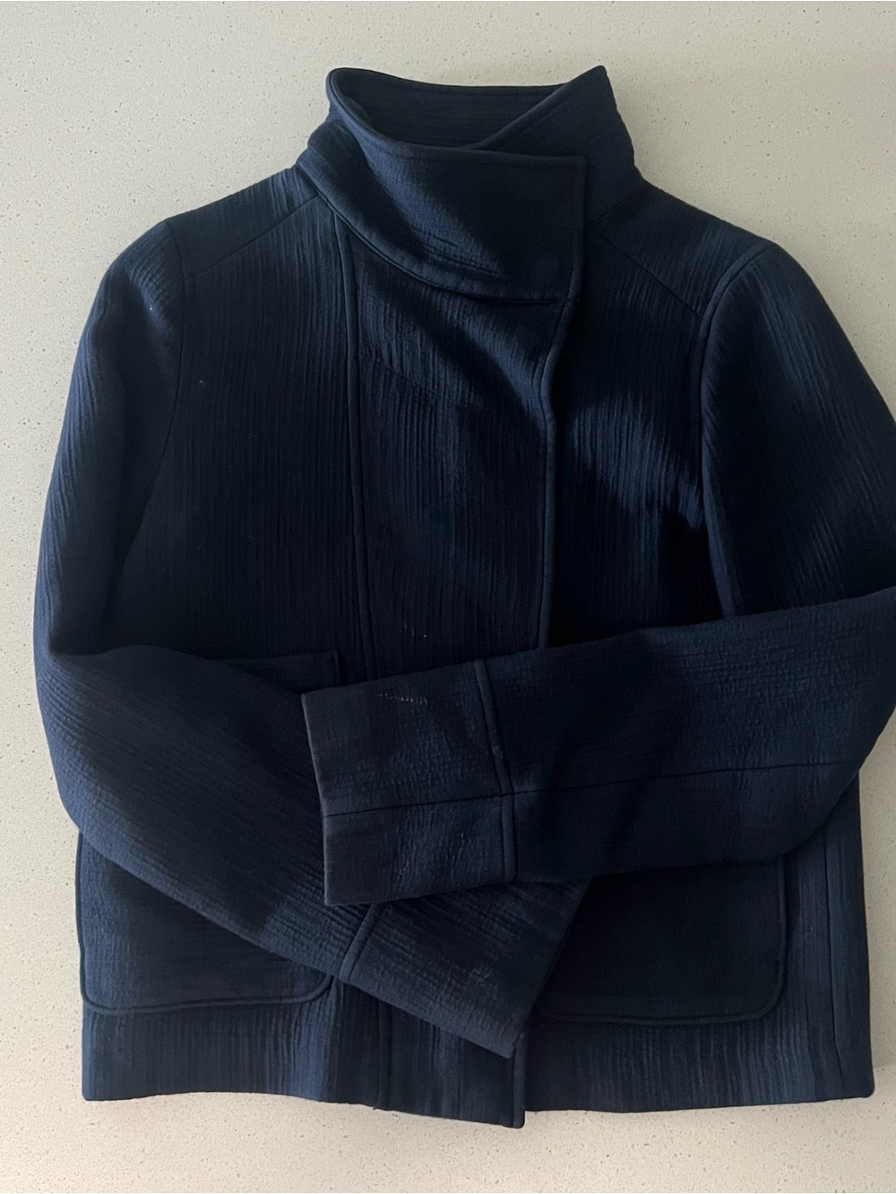 AYR Women's Navy High-Collar Jacket Size M